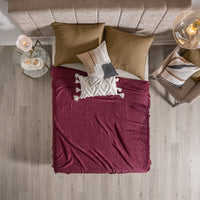 BURGUNDY LIGHT BLANKET BEAUTY SOFT AND WARM KING SIZE MADE IN MEXICO