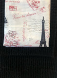 PARIS EIFFEL TOWER BLACK CHENILLE BATHROOM SET 15 PCS