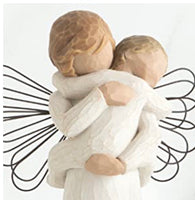 ANGEL’S EMBRACE FIGURE SCULPTURE HAND PAINTING WILLOW TREE BY SUSAN LORDI