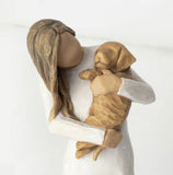 ADORABLE YOU GOLDEN DOG FIGURE SCULPTURE HAND PAINTING WILLOW TREE BY SUSAN LORDI
