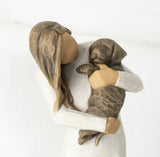 ADORABLE YOU DARK DOG FIGURE SCULPTURE HAND PAINTING WILLOW TREE BY SUSAN LORDI