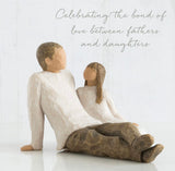 FATHER AND DAUGHTER FIGURE SCULPTURE HAND PAINTING WILLOW TREE BY SUSAN LORDI