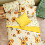 SUNFLOWERS BLANKET WITH SHERPA SOFTY THICK AND WARM 8 PCS QUEEN SIZE