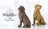 LOVE MY DOG LIGHT FIGURE SCULPTURE HAND PAINTING WILLOW TREE BY SUSAN LORDI