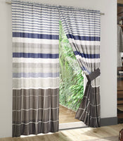 LANCASTER GEOMETRIC LINED DECORATIVE CURTAINS WINDOWS PANELS SET