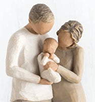 WE ARE THREE FIGURE SCULPTURE HAND PAINTING WILLOW TREE BY SUSAN LORDI
