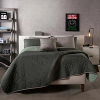 OLIVE GREEN UNISEX SPECIAL FABRIC ULTRASLIM REVERSIBLE COMFORTER 1 PCS TWIN SIZE