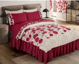 LOTUS FLOWERS REVERSIBLE BEDSPREAD COVERLET 1 PCS KING SIZE 60% COTTON AND 40% POLYESTER
