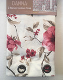 DANNA FLOWERS BURGUNDY COLOR BLACKOUT GROMMET CURTAINS WINDOWS PANELS (110”x84”)