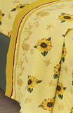 SUNFLOWER YELLOW DECORATIVE SHEET SET 4 PCS KING SIZE MADE IN MEXICO