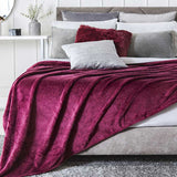 BURGUNDY LIGHT BLANKET BEAUTY SOFT AND WARM QUEEN SIZE