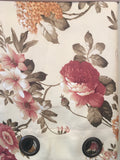 DANNA FLOWERS DARK BURGUNDY COLOR BLACKOUT GROMMET CURTAINS WINDOWS PANELS (110”x84”)