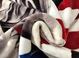 AMERICAN FLAG SALARON KOREAN MINK PLUSH BLANKET VERY THICK SOFTY AND WARM QUEEN SIZE