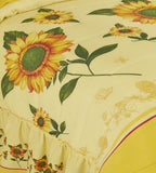 SUNFLOWER YELLOW DECORATIVE BEDSPREAD COVERLET SET 1 PCS QUEEN SIZE MADE IN MEXICO