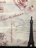 PARIS EIFFEL TOWER BLACK CHENILLE BATHROOM SET 15 PCS