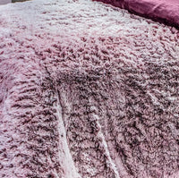 FIG PURPLE SHAGGY PLATINUM SUPER SOFT BLANKET WITH SHERPA THICK AND WARM 1 PCS KING XL SIZE