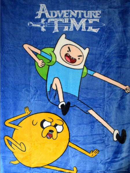 ADVENTURE TIME HIGH PILE KIDS BOYS ORIGINAL LICENSED PLUSH BLANKET VERY SOFT AND WARM TWIN SIZE (60”x80”)