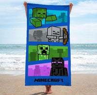 MINECRAFT ADVENTURE GAME ORIGINAL LICENSED BEACH TOWEL SUPER  SOFT (27”x54”)