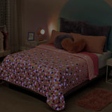 HEARTS GLOWS IN THE DARKNESS SPECIAL FABRIC ULTRA SLIM REVERSIBLE COMFORTER 1 PCS TWIN SIZE