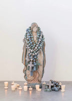 VIRGIN MARY FIGURE SCULPTURE MAGNESIA VINTAGE REPRODUCTION GRAY BY CREATIVE CO-OP