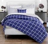 BERING GEOMETRIC SQURED REVERSIBLE COMFORTER SET 4 PCS FULL SIZE 60% COTTON AND 40% POLYESTER