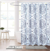 JULIA TAUPE MANDALA CHENILLE BATHROOM MAT SET RUG 14 PCS