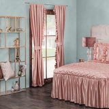 ROMA ROSE COLOR LUXURY SATIN DECORATIVE CURTAINS WINDOWS PANELS SET 2 PCS