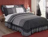 KYBER CIRCLES DECORATIVE BEDSPREAD COVERLET SET 3 PCS KING SIZE MADE IN MEXICO