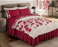 LOTUS FLOWERS REVERSIBLE BEDSPREAD COVERLET 1 PCS FULL SIZE 60% COTTON AND 40% POLYESTER