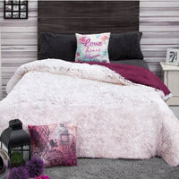 FIG PURPLE SHAGGY PLATINUM SUPER SOFT BLANKET WITH SHERPA THICK AND WARM 1 PCS KING SIZE