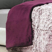 FIG PURPLE SHAGGY PLATINUM SUPER SOFT BLANKET WITH SHERPA THICK AND WARM 1 PCS KING SIZE