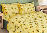 SUNFLOWER YELLOW DECORATIVE SHEET SET 4 PCS QUEEN SIZE MADE IN MEXICO