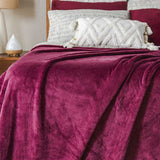 BURGUNDY LIGHT BLANKET BEAUTY SOFT AND WARM KING SIZE