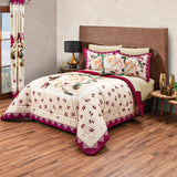 ROSARIO FLOWERS DECORATIVE REVERSIBLE COMFORTER SET 8 PCS FULL SIZE