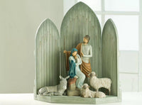 THE HOLY FAMILY FIGURE SCULPTURE HAND PAINTING WILLOW TREE BY SUSAN LORDI (14.5”H)