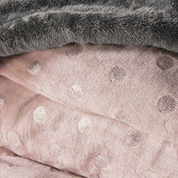 SILVER INCREDIBLE METALLIC DETAIL WINTER BLANKET WITH SHERPA VERY SOFTY AND WARM KING SIZE
