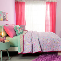 UNICORN MAGIC TEENS KIDS GIRLS REVERSIBLE COMFORTER SET 4 PCS FULL SIZE
