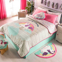 UNICORN MAGIC TEENS KIDS GIRLS REVERSIBLE COMFORTER SET 4 PCS FULL SIZE