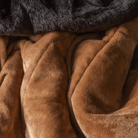 VIENNA BROWN AND BLACK COLOR BLANKET WITH SHERPA SOFTY THICK AND WARM KING SIZE