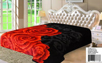 FLOWERS BLACK PARADISE PLUSH BLANKET SOFTY AND WARM QUEEN SIZE