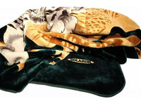 TIGER ATTACK SALARON KOREAN MINK PLUSH BLANKET VERY THICK SOFTY AND WARM QUEEN SIZE
