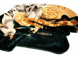 TIGER ATTACK SALARON KOREAN MINK PLUSH BLANKET VERY THICK SOFTY AND WARM QUEEN SIZE