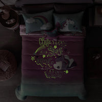 UNICORNS GLOWS IN THE DARKNESS REVERSIBLE COMFORTER SET 4 PCS QUEEN SIZE