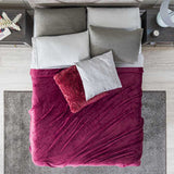 BURGUNDY LIGHT BLANKET BEAUTY SOFT AND WARM KING SIZE