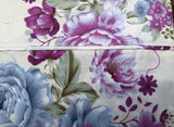 FLOWERS PURPLE 100% ORGANIC COTTON FEELING DECORATIVE SHEET SET 4 PCS FULL SIZE