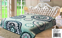 MEDALLIONS MANDALA TEAL PARADISE PLUSH BLANKET SOFTY AND WARM QUEEN SIZE