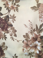 DANNA FLOWERS COFFEE COLOR BLACKOUT GROMMET CURTAINS WINDOWS PANELS (110”x84”)