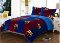 FC BARCELONA ORIGINAL LICENSED BLANKET WITH SHERPA VERY SOFT THICK AND WARM 3 PCS KING SIZE