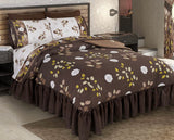 SISSLY LEAVES DECORATIVE REVERSIBLE BEDSPREAD COVERLET 1 PCS KING SIZE 60% COTTON AND 40% POLYESTER