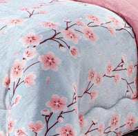 MADISON PEACH FLOWERS BLANKET WITH SHERPA VERY SOFTY THICK AND WARM QUEEN SIZE MADE IN MEXICO